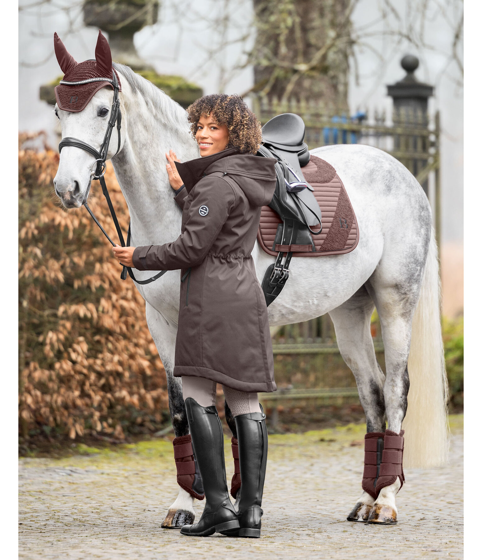 Kapuzen-Softshell-Reitmantel Aurelie