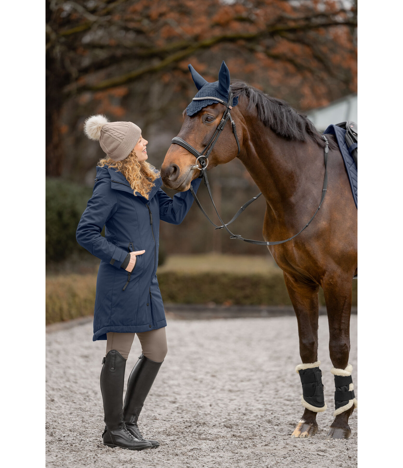 Kapuzen-Softshell-Reitmantel Aurelie