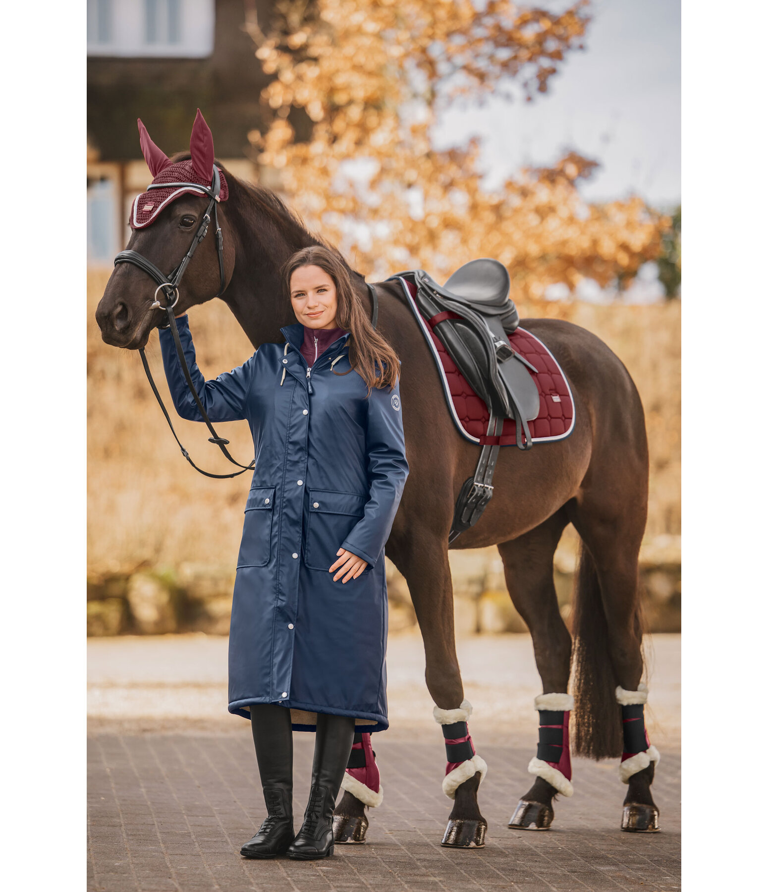 Teddyfell-Kapuzen-Regenmantel Paris long