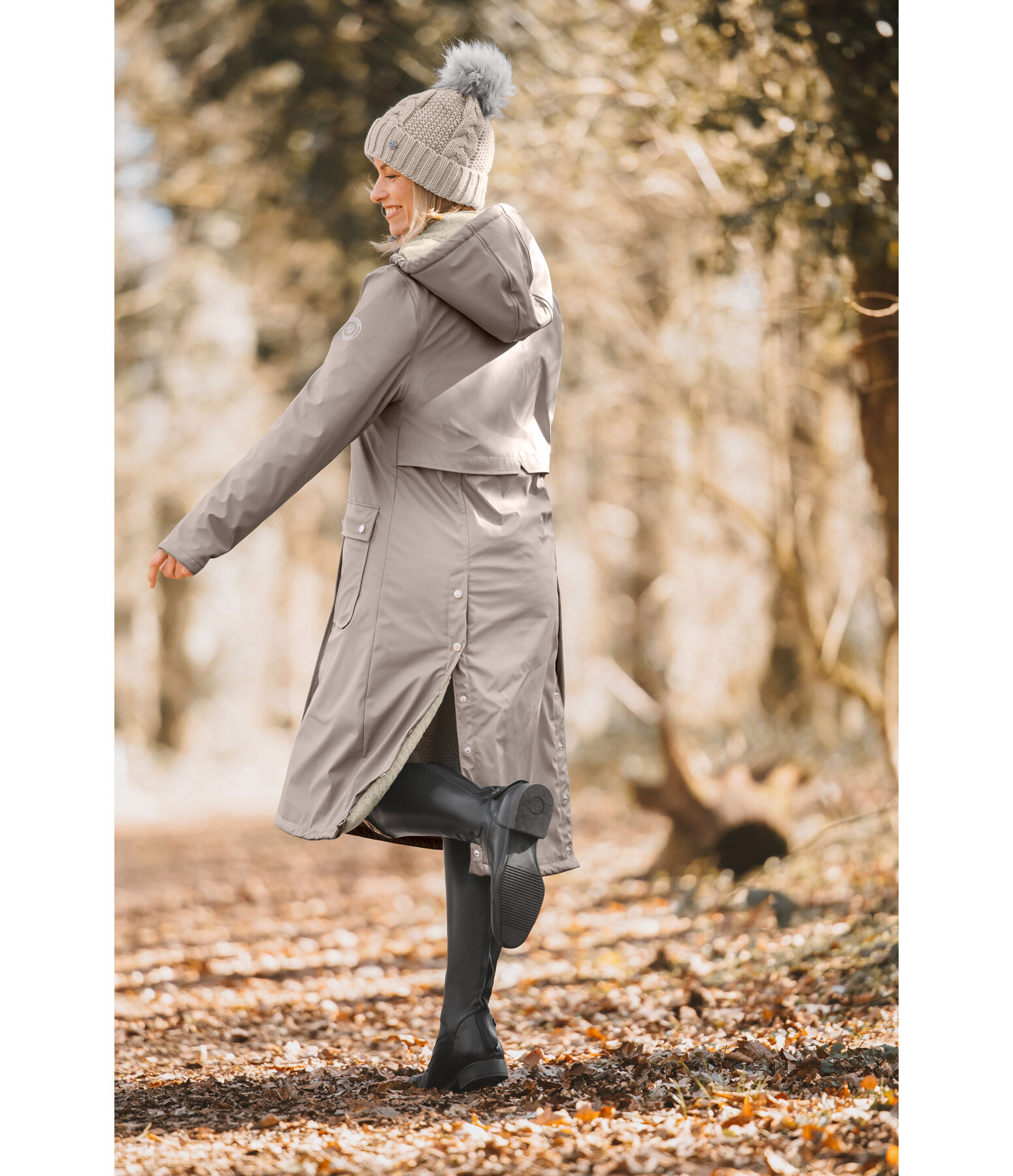 Teddyfell-Kapuzen-Regenmantel Paris long