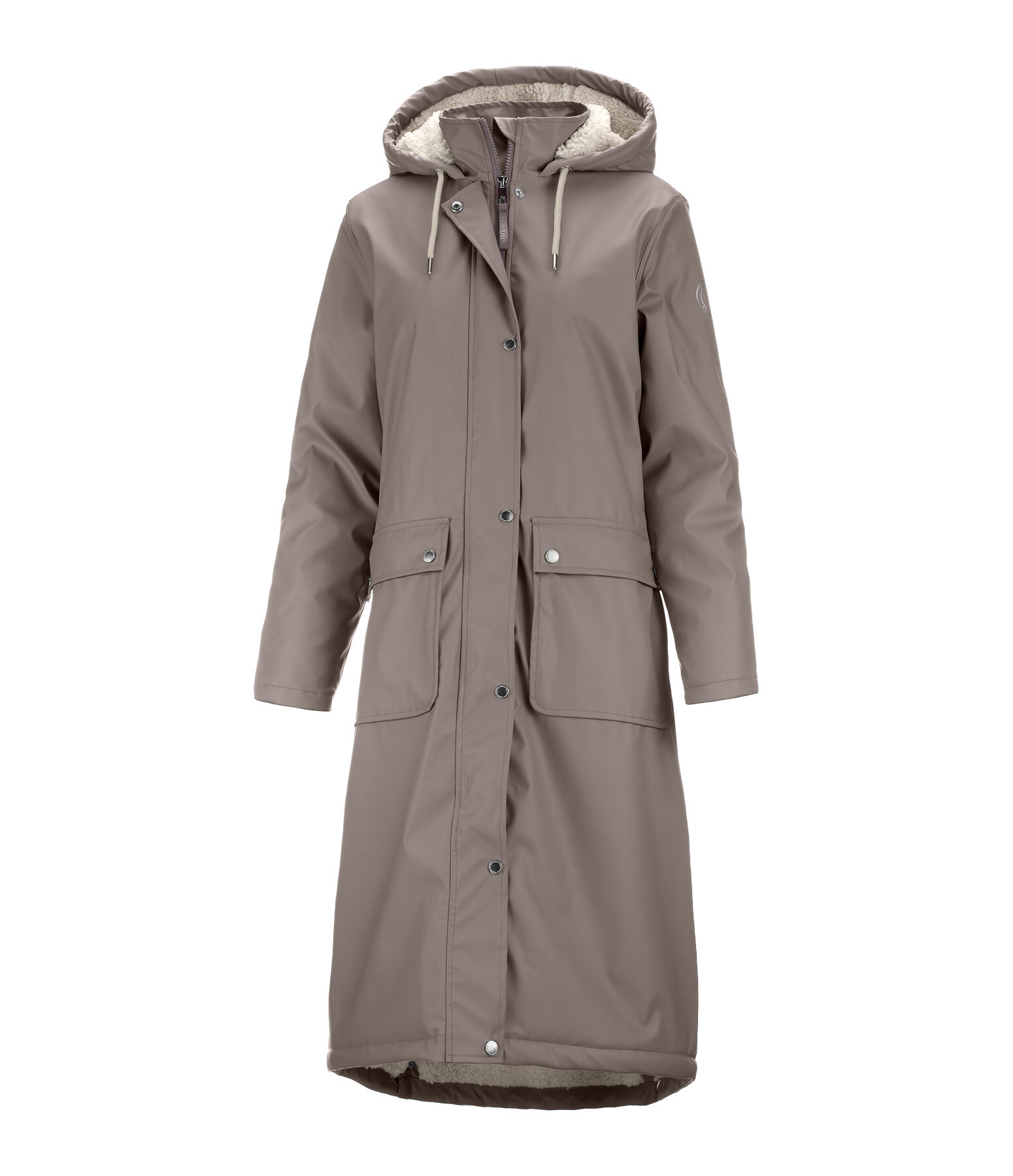 Teddyfell-Kapuzen-Regenmantel Paris long