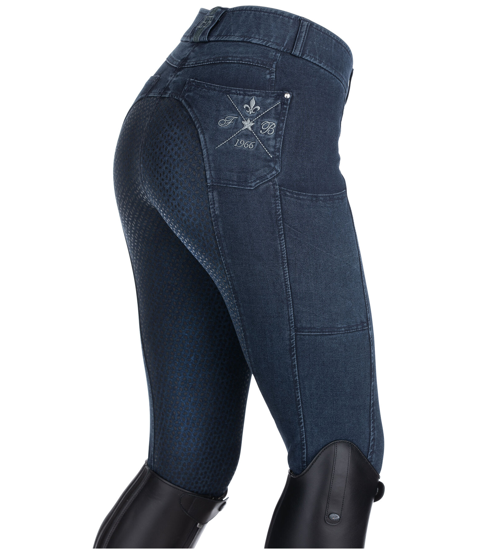 Denim-Grip-Vollbesatz-Reithose Estelle