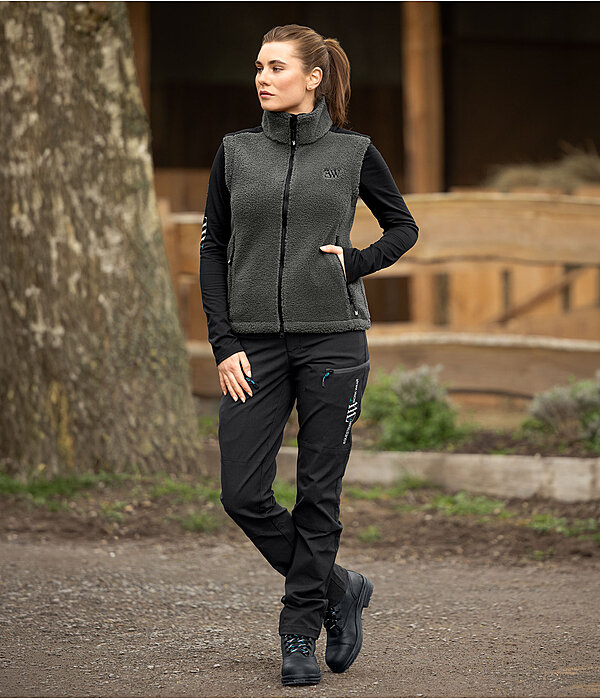 Damen-Outfit Sherpa-Weste in forest